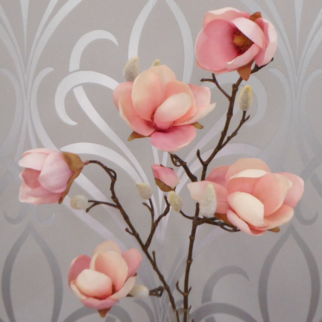 LUXE Artificial Magnolias Branch Pink 79cm Artificial Flowers